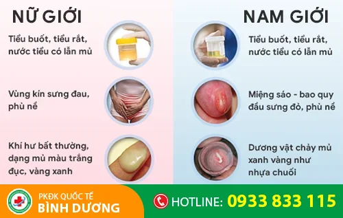 trieu chung benh lau o nam va nu